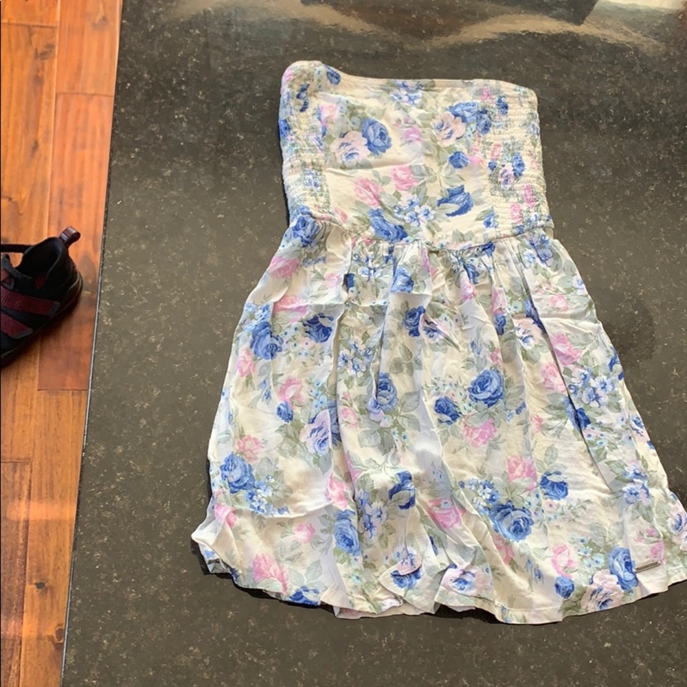 Strapless floral print dress | Abercrombie & Fitch